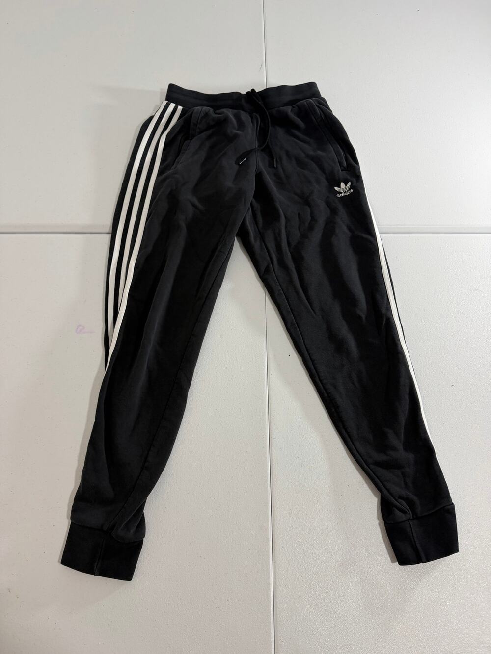 Adidas Originals SST Track Pants Womens S Black White 3 Stripe Joggers
